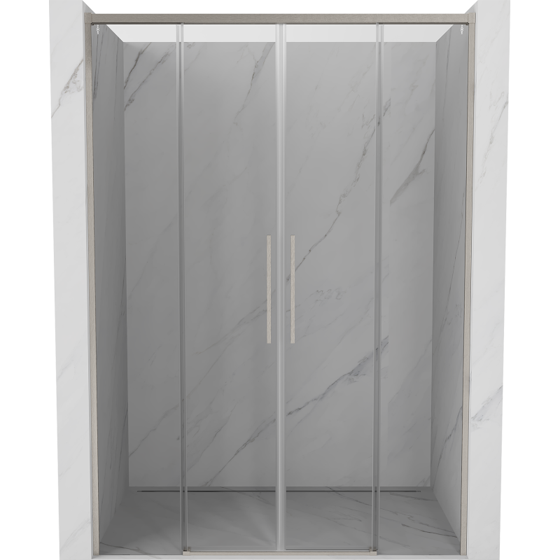 Mexen Rox Duo drzwi prysznicowe rozsuwane 140 cm, transparent, nikiel szczotkowany - 8C2-140-002-97-00