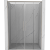 Mexen Rox Schiebetüren für Dusche 140 cm, transparent, gebürsteter Nickel - 8C2-140-002-97-00