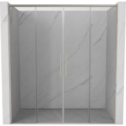 Mexen Rox schuifdeur douche 170 cm, transparant, geborsteld nikkel - 8C2-170-002-97-00