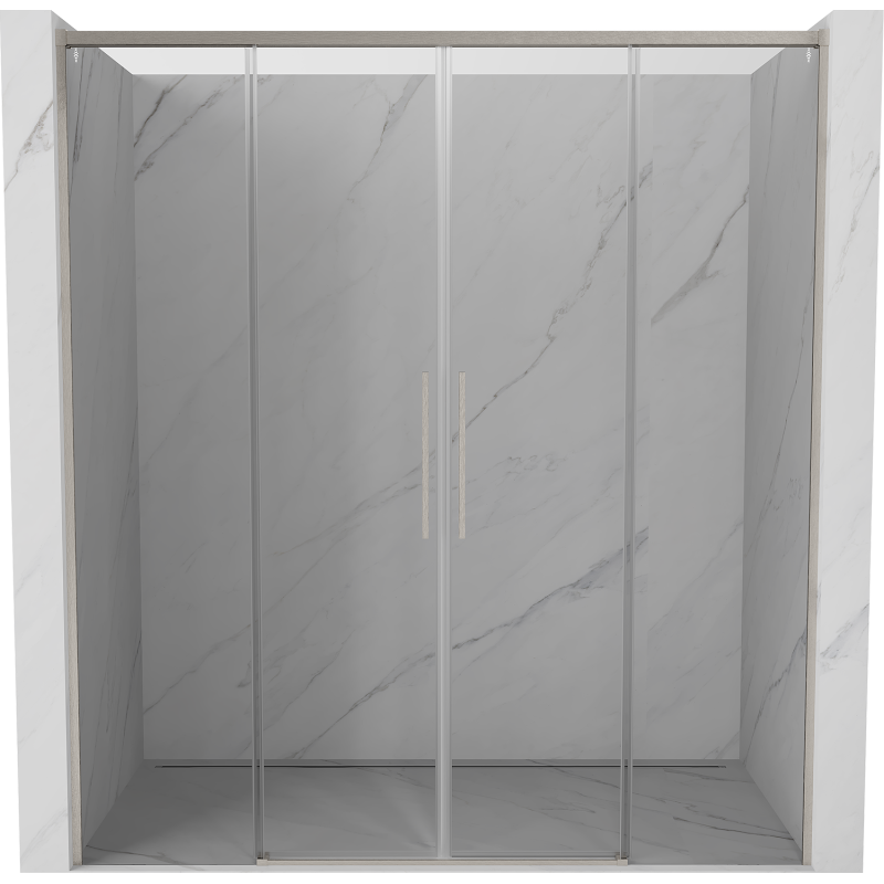 Mexen Rox porta doccia scorrevole 180 cm, trasparente, nichel spazzolato - 8C2-180-002-97-00