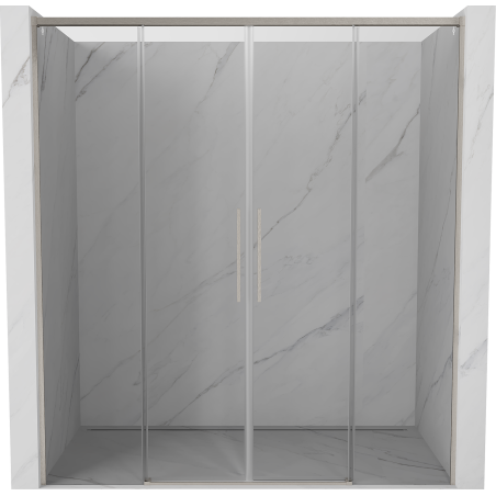 Mexen Rox Schiebeduschtür 200 cm, transparent, gebürsteter Nickel - 8C2-200-002-97-00