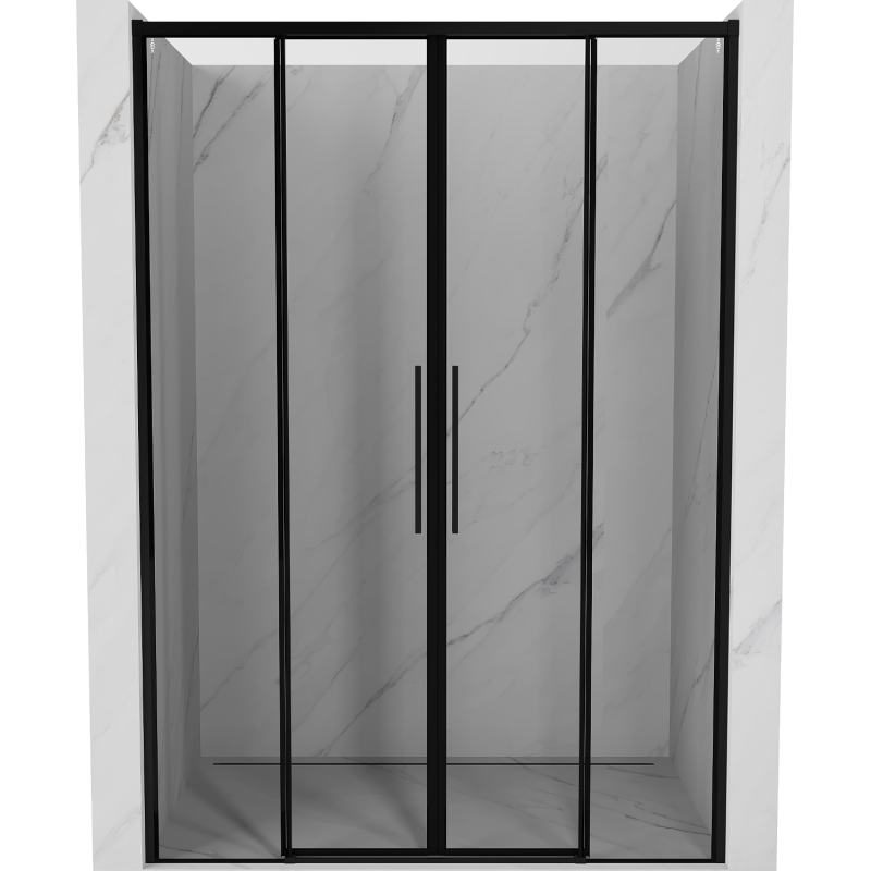 Mexen Rox Duo drzwi prysznicowe rozsuwane 150 cm, czarna ramka, czarne - 8C2-150-002-70-70
