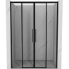 Mexen Rox Schiebetür Dusche 150 cm, schwarzer Rahmen, Schwarz - 8C2-150-002-70-70