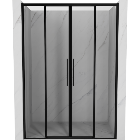 Mexen Rox Duo Sliding Shower Doors 160 cm, Black Frame, Black - 8C2-160-002-70-70