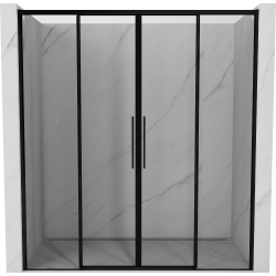 Mexen Rox porta de chuveiro deslizante 180 cm, moldura preta, preto - 8C2-180-002-70-70