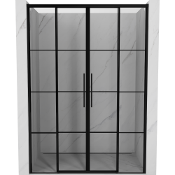 Mexen Rox Portas de duche deslizantes 140 cm, grelha preta, preto - 8C2-140-002-70-77