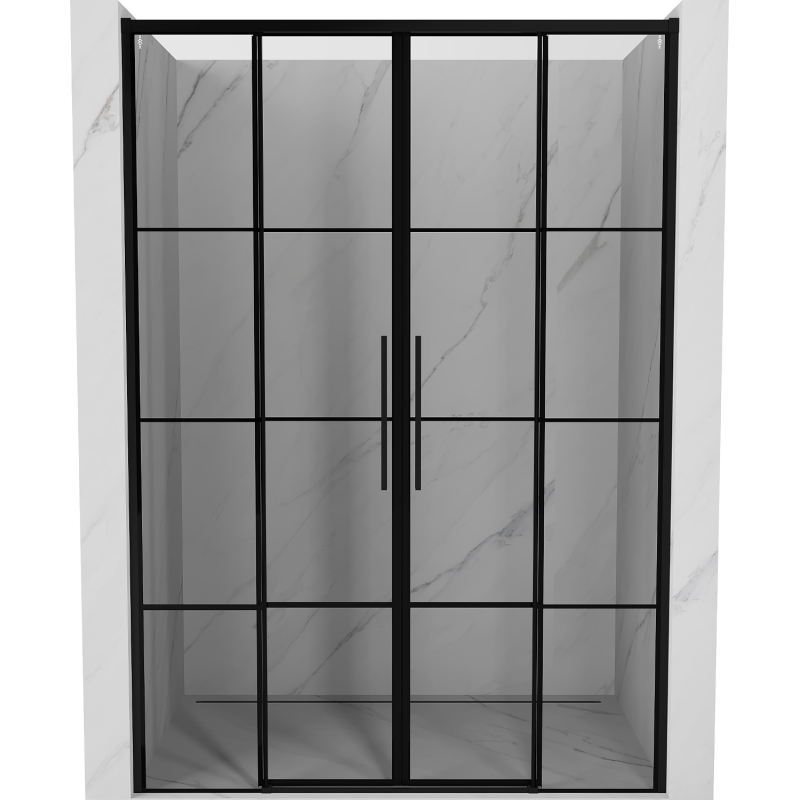 Mexen Rox portes de douche coulissantes 140 cm, grille noire, noir - 8C2-140-002-70-77