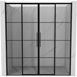 Mexen Rox Schiebetüren 170 cm, schwarzes Gitter, schwarz - 8C2-170-002-70-77