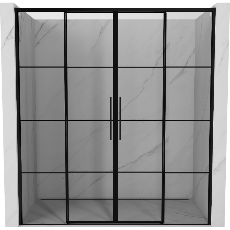 Mexen Rox schuifdouchedeur 180 cm, zwart raster, zwart - 8C2-180-002-70-77