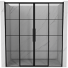 Mexen Rox Duo sliding shower doors 180 cm, black grid, black - 8C2-180-002-70-77