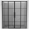 Mexen Rox schuifdouchedeur 180 cm, zwart raster, zwart - 8C2-180-002-70-77