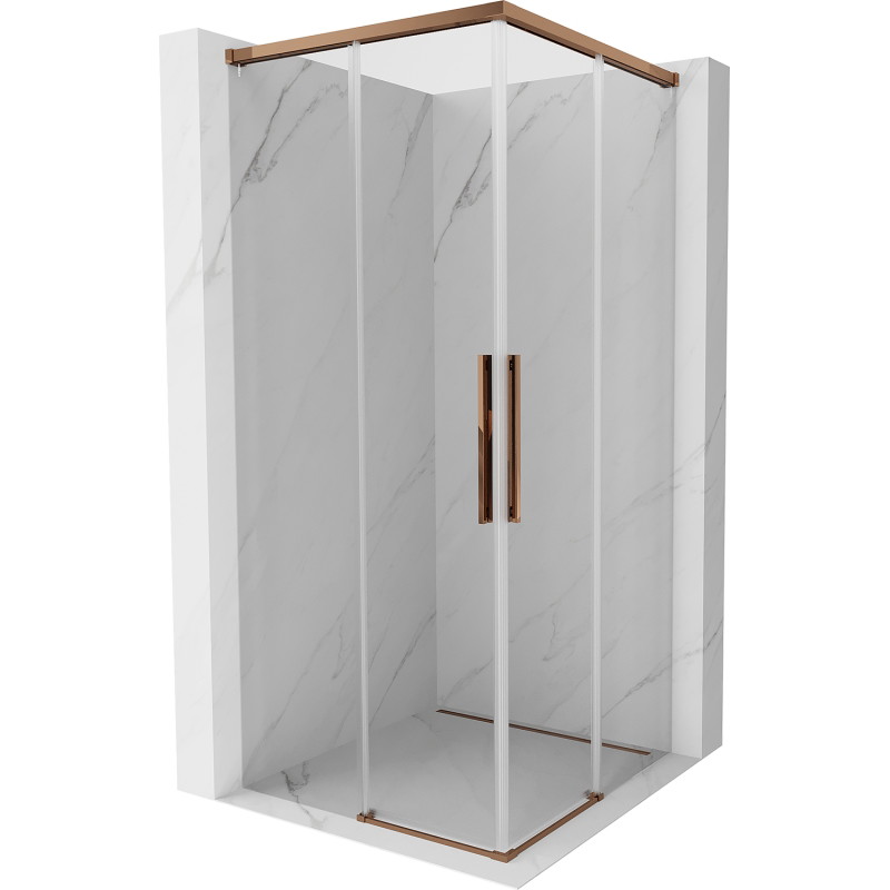 Mexen Rox Duo Duschkabine, schiebbar, 90 x 90 cm, transparent, Roségold - 8C2D-090-090-60-00