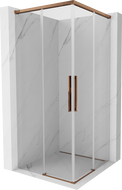 Mexen Rox Duo cabine de duche de correr 90 x 90 cm, transparente, ouro rosa - 8C2D-090-090-60-00
