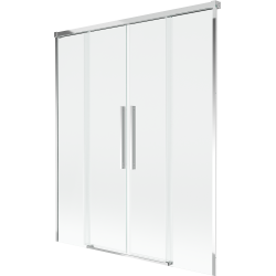 Mexen Rox painel de banho de 2 folhas deslizantes 150 x 150 cm, transparente, cromado - 8C9-150-002-01-00