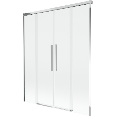 Mexen Rox parawan nawannowy 2-skrzydłowy rozsuwany 160 x 150 cm, transparent, chrom - 8C9-160-002-01-00