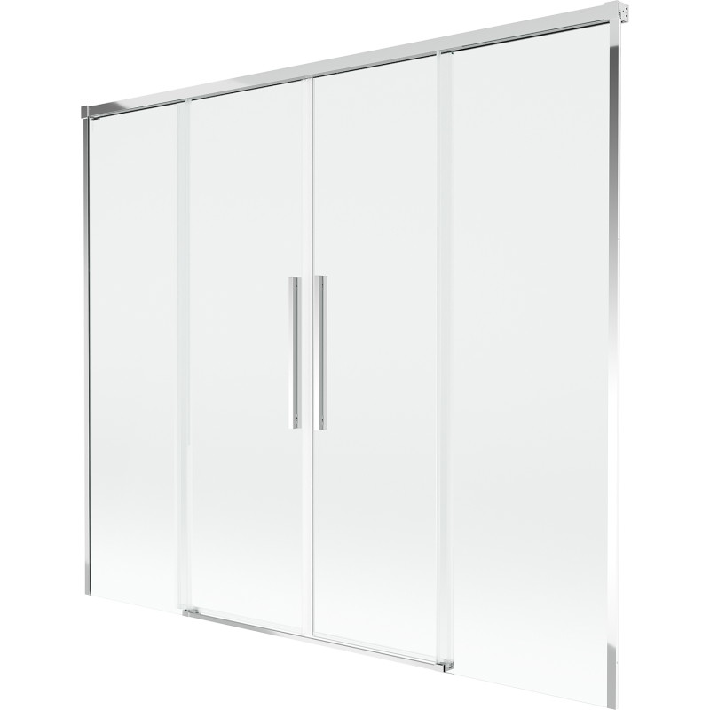 Mexen Rox badscherm tweedelig schuifbaar 170 x 150 cm, transparant, chroom - 8C9-170-002-01-00