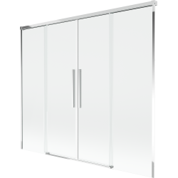 Mexen Rox parawan nawannowy 2-skrzydłowy rozsuwany 180 x 150 cm, transparent, chrom - 8C9-180-002-01-00