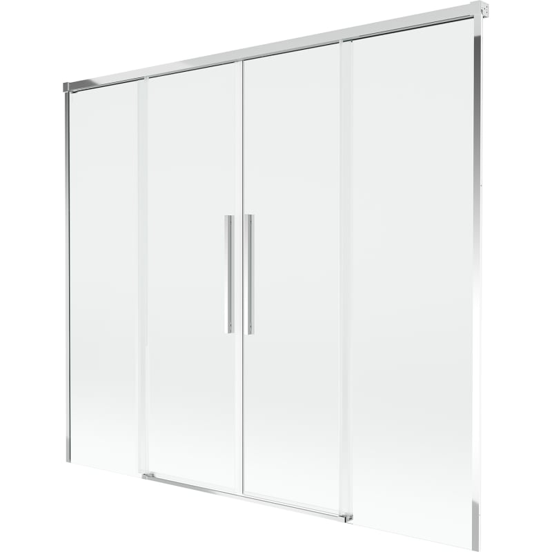 Mexen Rox parawan nawannowy 2-skrzydłowy rozsuwany 190 x 150 cm, transparent, chrom - 8C9-190-002-01-00