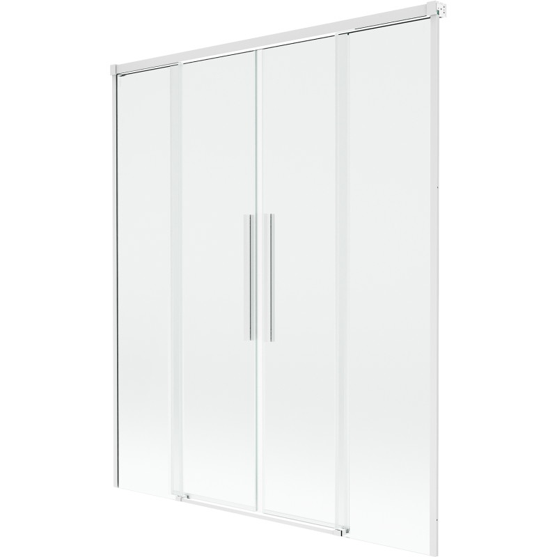 Mexen Rox tweepaneel verschuifbare badwand 140 x 150 cm, transparant, wit - 8C9-140-002-20-00