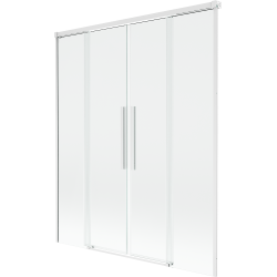 Mexen Rox parawan nawannowy 2-skrzydłowy rozsuwany 150 x 150 cm, transparent, biały - 8C9-150-002-20-00