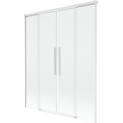 Mexen Rox tvådelad skjutbar duschskärm 150 x 150 cm, transparent, vit - 8C9-150-002-20-00