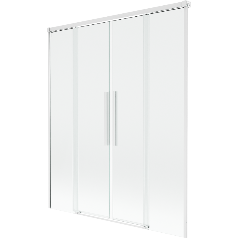 Mexen Rox divisória de duche de duas portas deslizantes 160 x 150 cm, transparente, branco - 8C9-160-002-20-00