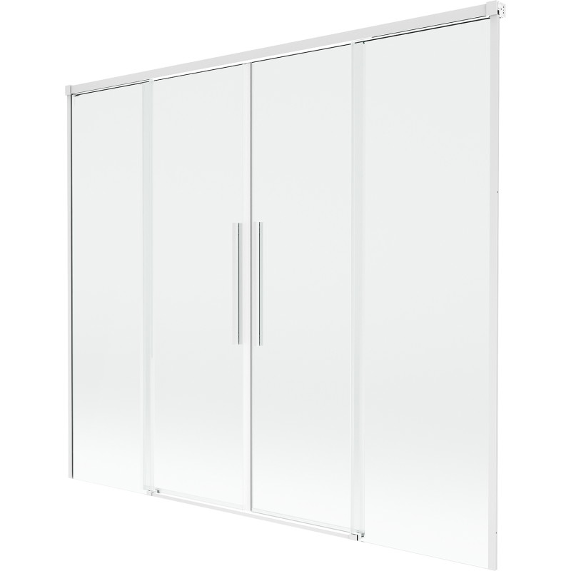 Mexen Rox zweiflügelige Duschwand 180 x 150 cm, transparent, weiß - 8C9-180-002-20-00
