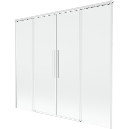Mexen Rox mampara de bañera de 2 hojas correderas 180 x 150 cm, transparente, blanco - 8C9-180-002-20-00