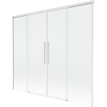 Mexen Rox parawan nawannowy 2-skrzydłowy rozsuwany 180 x 150 cm, transparent, biały - 8C9-180-002-20-00