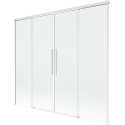 Mexen Rox 2-daļīgs bīdāms vannas ekrāns 190 x 150 cm, caurspīdīgs, balts - 8C9-190-002-20-00