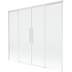 Mexen Rox klizne kupaonska pregrada s 2 krila, prozirna, bijela, 190 x 150 cm - 8C9-190-002-20-00