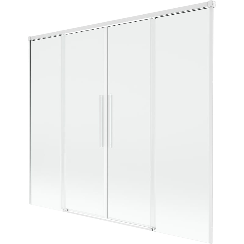 Mexen Rox parawan nawannowy 2-skrzydłowy rozsuwany 190 x 150 cm, transparent, biały - 8C9-190-002-20-00