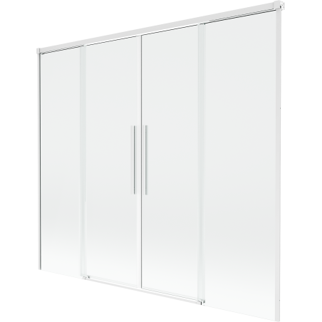 Mexen Rox badwand 2-delig schuifbaar 190 x 150 cm, transparant, wit - 8C9-190-002-20-00