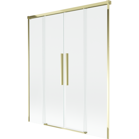 Mexen Rox 2-wing sliding shower screen 140 x 150 cm, transparent, gold - 8C9-140-002-50-00