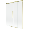 Mexen Rox skjutbar 2-delad duschvägg 140 x 150 cm, transparent, guld - 8C9-140-002-50-00
