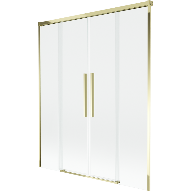 Mexen Rox duschskärm badkar 2-delad skjutbar 150 x 150 cm, transparent, guld - 8C9-150-002-50-00