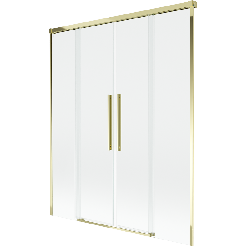 Mexen Rox paratia per doccia a 2 ante scorrevoli 150 x 150 cm, trasparente, oro - 8C9-150-002-50-00