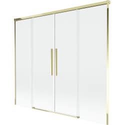 Mexen Rox Badewannenfaltwand 2-flügelig, 170 x 150 cm, transparent, gold - 8C9-170-002-50-00