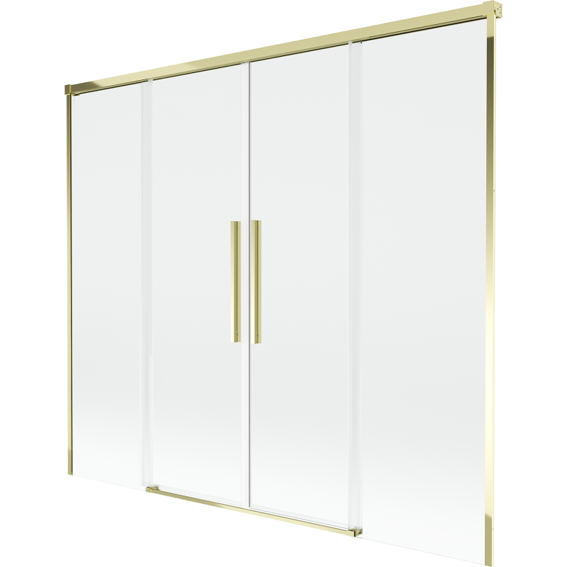 Mexen Rox paravento per vasca da bagno a 2 ante scorrevoli 180 x 150 cm, trasparente, dorato - 8C9-180-002-50-00