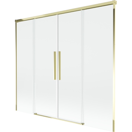 Mexen Rox 2-flügeliger Duschabtrennung, verschiebbar, 180 x 150 cm, transparent, gold - 8C9-180-002-50-00