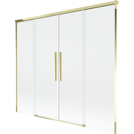 Mexen Rox mampara de baño de 2 hojas correderas 180 x 150 cm, transparente, dorado - 8C9-180-002-50-00