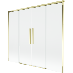 Mexen Rox 2-delad skjutbar duschvägg 190 x 150 cm, transparent, guld - 8C9-190-002-50-00
