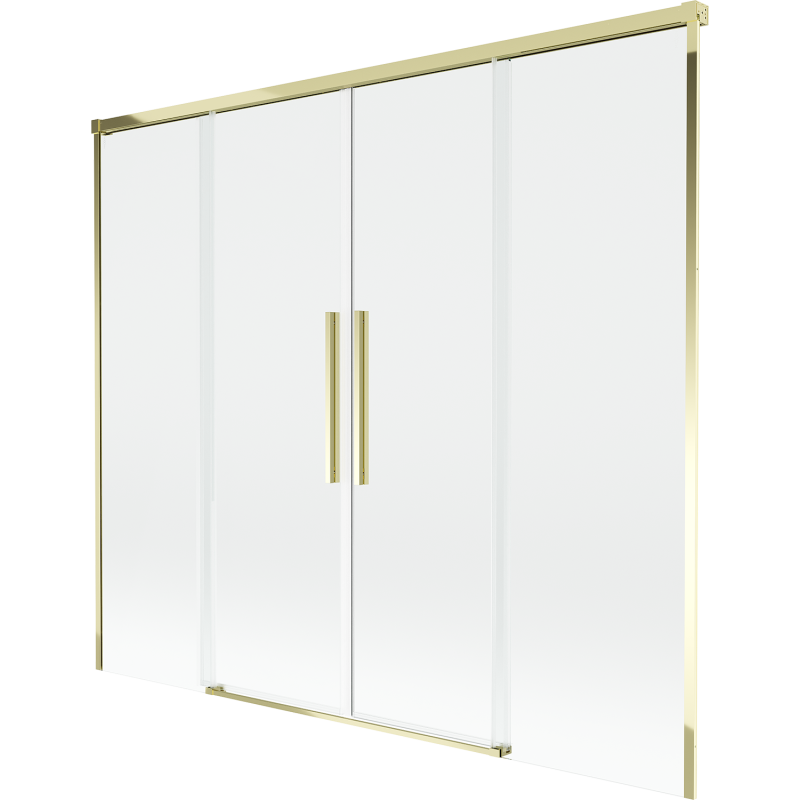 Mexen Rox 2-delad skjutbar duschvägg 190 x 150 cm, transparent, guld - 8C9-190-002-50-00