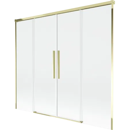 Mexen Rox 2-wing Sliding Bathtub Screen 190 x 150 cm, Transparent, Gold - 8C9-190-002-50-00