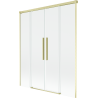 Mexen Rox Duschabtrennung, 2-flügelig, verschiebbar 140 x 150 cm, transparent, gold gebürstet - 8C9-140-002-55-00