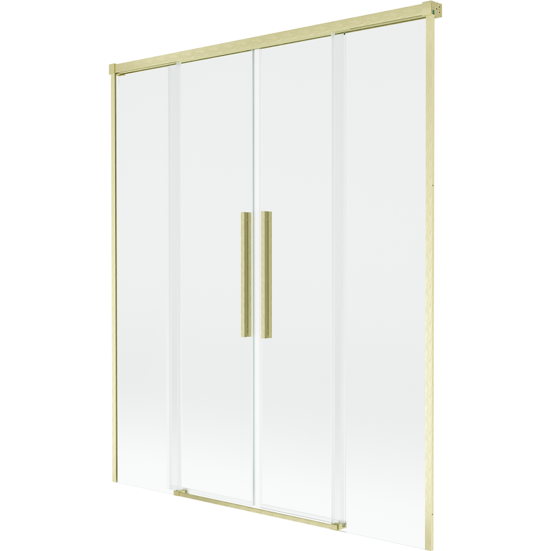 Mexen Rox mampara de ducha 2 puertas correderas 160 x 150 cm, transparente, dorado cepillado - 8C9-160-002-55-00