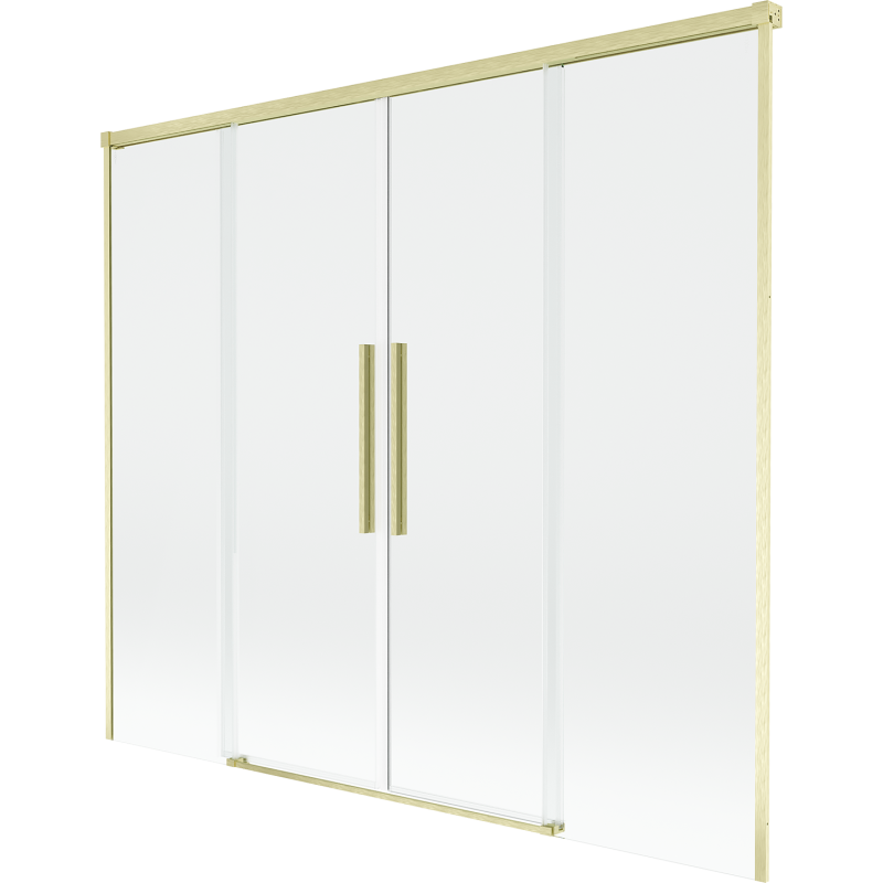 Mexen Rox Duschwand, 2-flügelig, 170 x 150 cm, transparent, gebürstetes Gold - 8C9-170-002-55-00