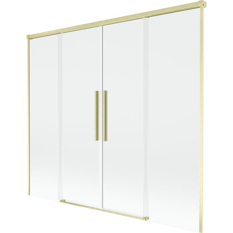 Mexen Rox resguardo de banho de 2 painéis deslizantes 170 x 150 cm, transparente, dourado escovado - 8C9-170-002-55-00