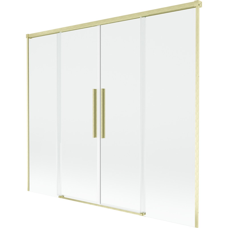 Mexen Rox tweedeurs schuifbaar badwand 170 x 150 cm, transparant, geborsteld goud - 8C9-170-002-55-00