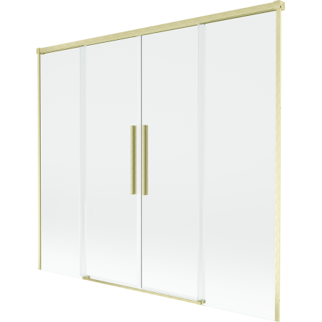 Mexen Rox Duschwand, 2-flügelig, 170 x 150 cm, transparent, gebürstetes Gold - 8C9-170-002-55-00